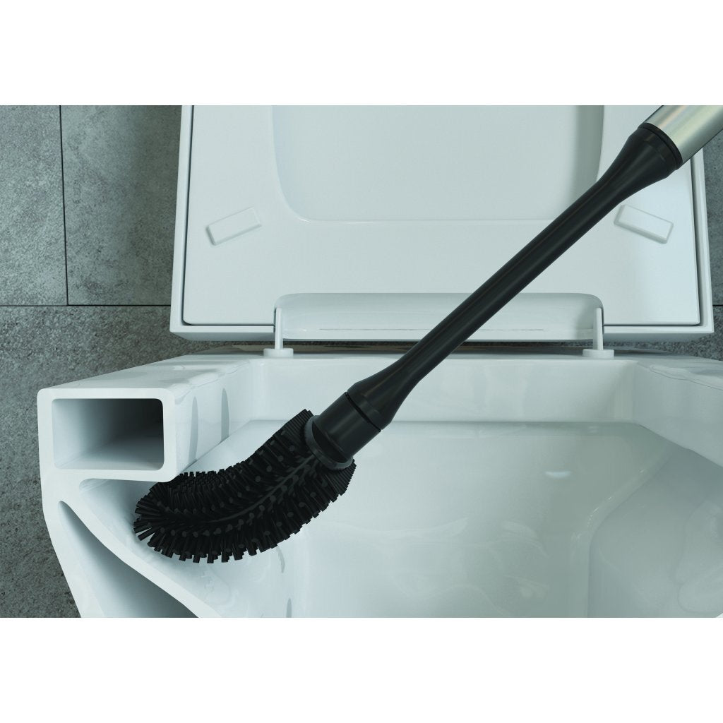 Metaltex cleany toiletbørste + holder 13x8x47 cm sort rustfrit stål