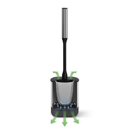 Metaltex cleany toiletbørste + holder 13x8x47 cm sort rustfrit stål