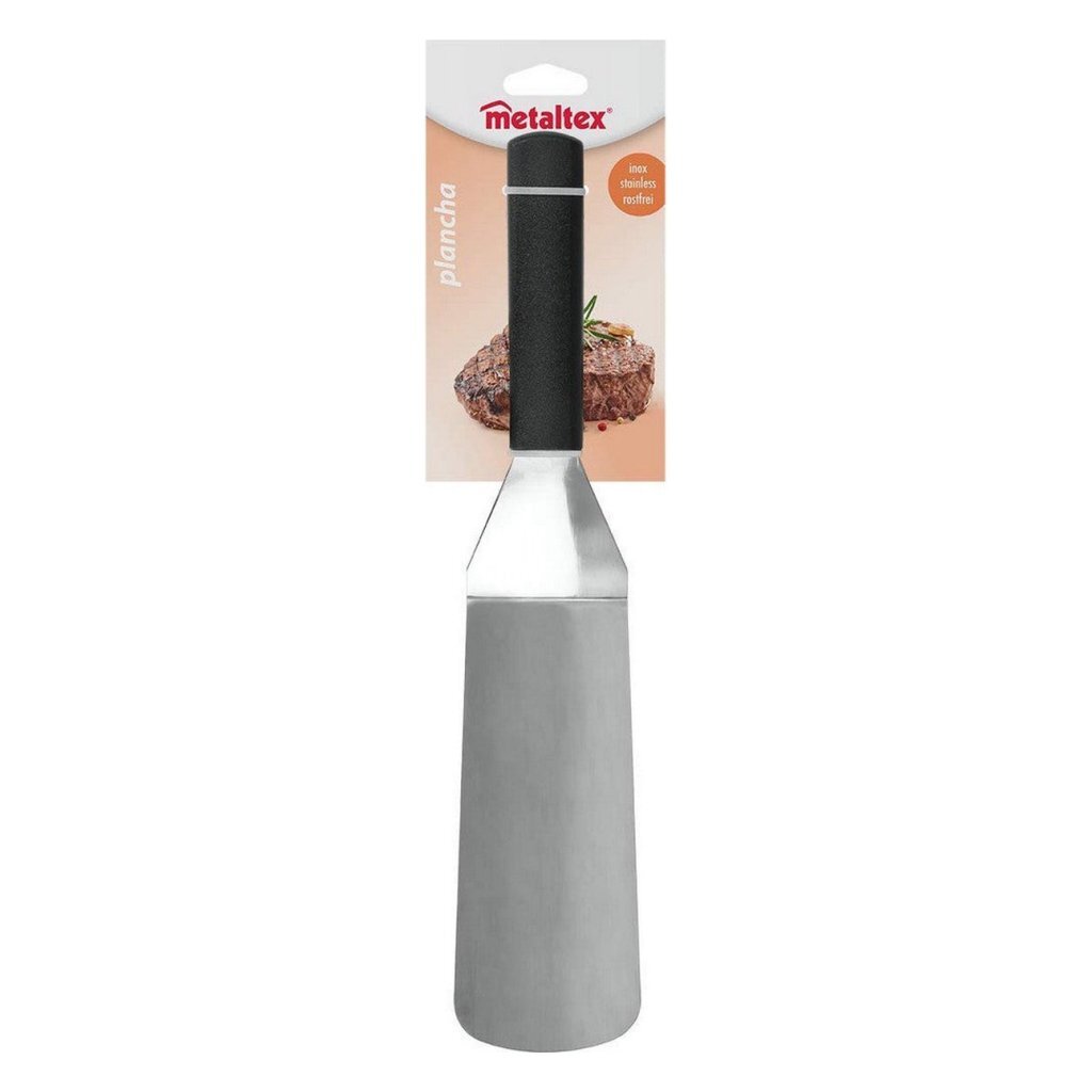 Metaltex plancha rektangulær grillspatel 35 cm rustfrit stål sort