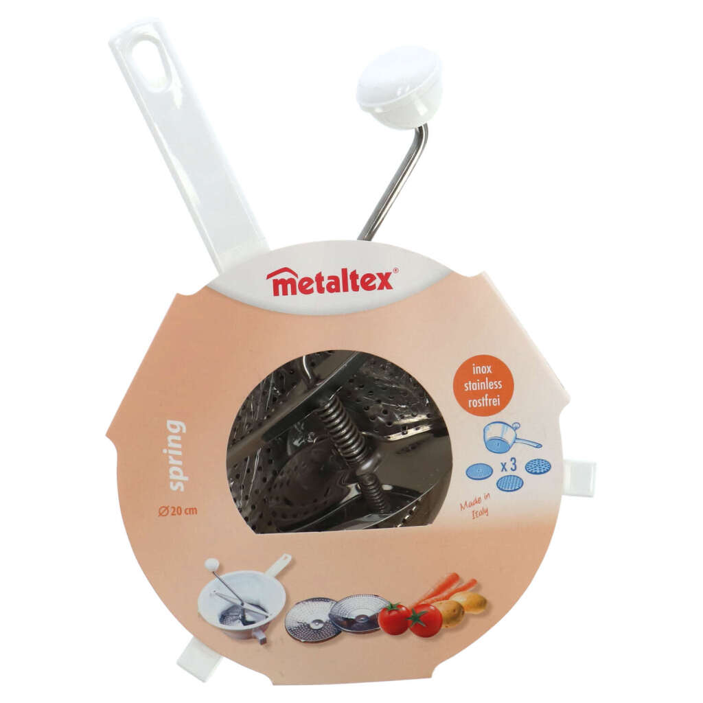 Metaltex gennemløbssigte 20 cm rustfrit stål hvid