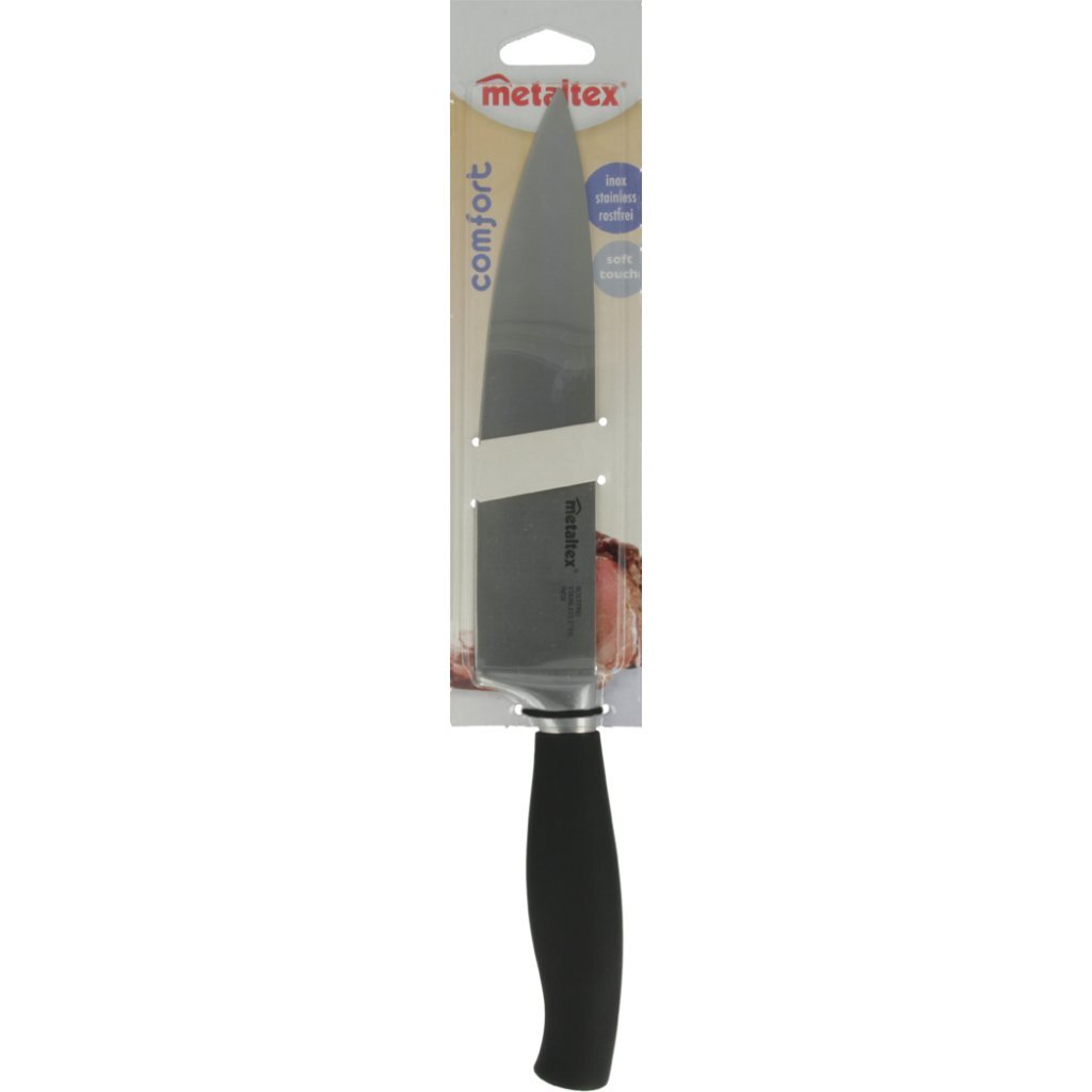 Tomado-metaltex metaltex komfort køkkenkniv 34 cm sort rustfrit stål