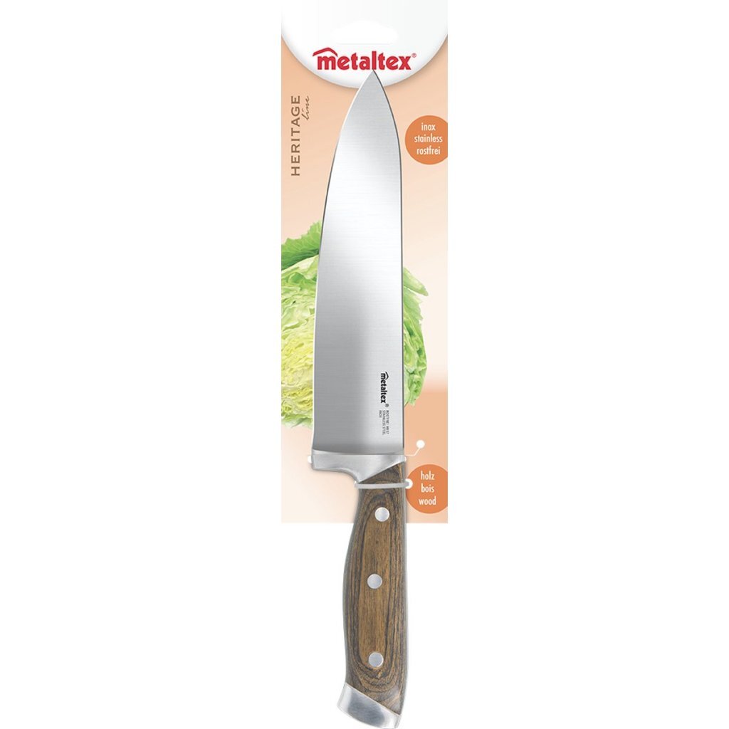 Metaltex arv kokkekniv med træskaft 34 cm
