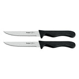 Metaltex basic line bøfknive 2 stk rustfrit stål sort