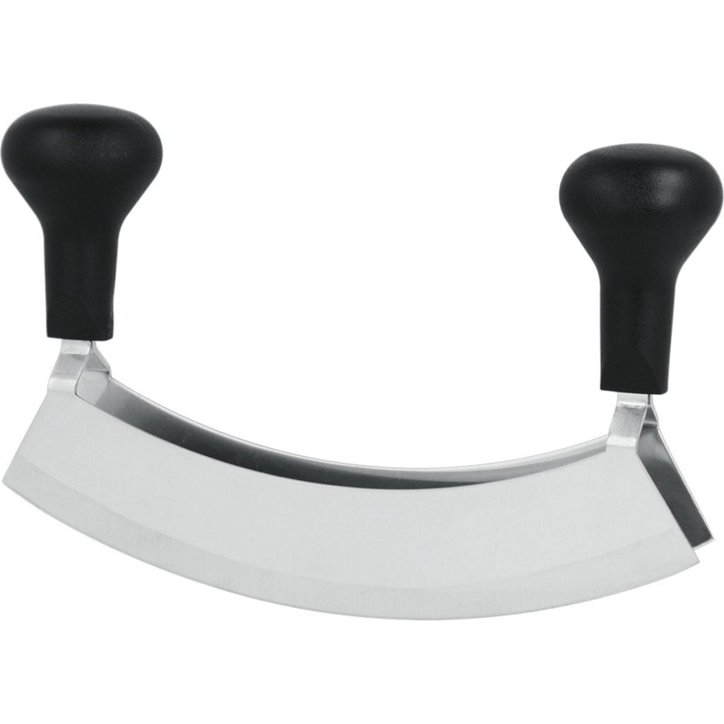 Metaltex hakkekniv med dobbeltklinger i rustfrit stål sort