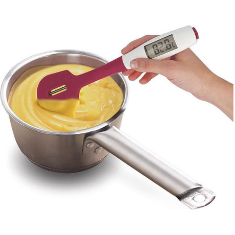 Metaltex dolceforno spatel med kogetermometer silikone lilla hvid