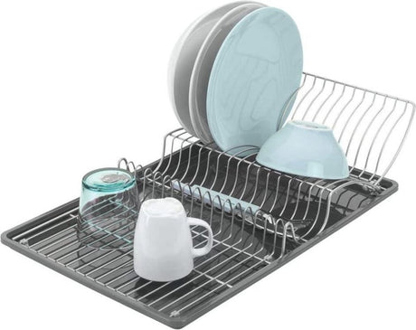 Metaltex opvaskeafløb wingtex 51x31 cm antracit sølv 2-delt