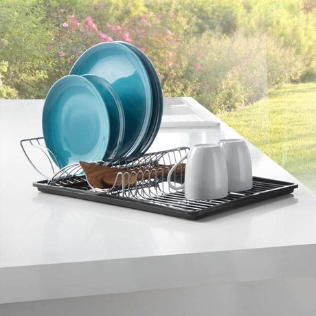 Metaltex opvaskeafløb wingtex 51x31 cm antracit sølv 2-delt