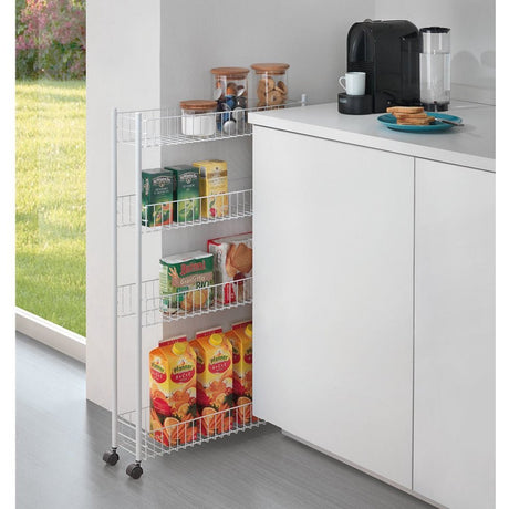 Metaltex fino opbevaringsstativ 4 niveauer 58x16x95 cm hvid