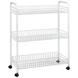 Tomado-metaltex grande opbevaringsstativ på hjul 64x31x84 cm sølv
