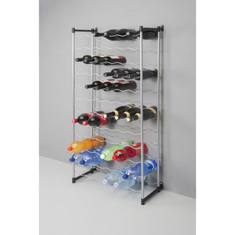 Metaltex bardolino flaskeholder til 72 flasker 59x26x124 cm sølv sort