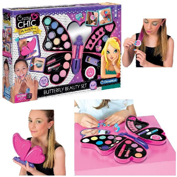 Clementoni crazy chic butterfly beauty sæt make-up etui