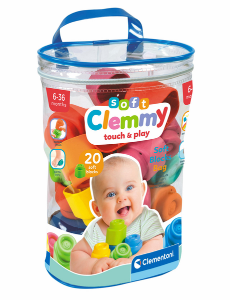 Clementoni baby bløde clemmy blokke med opbevaringspose - 20 stk.