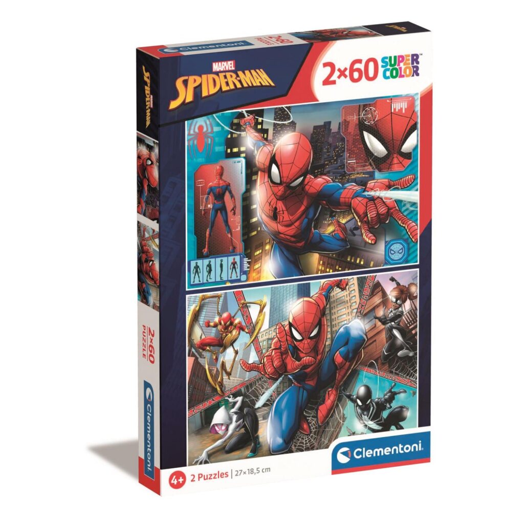Clementoni supercolor puslespil spiderman 2x60 brikker