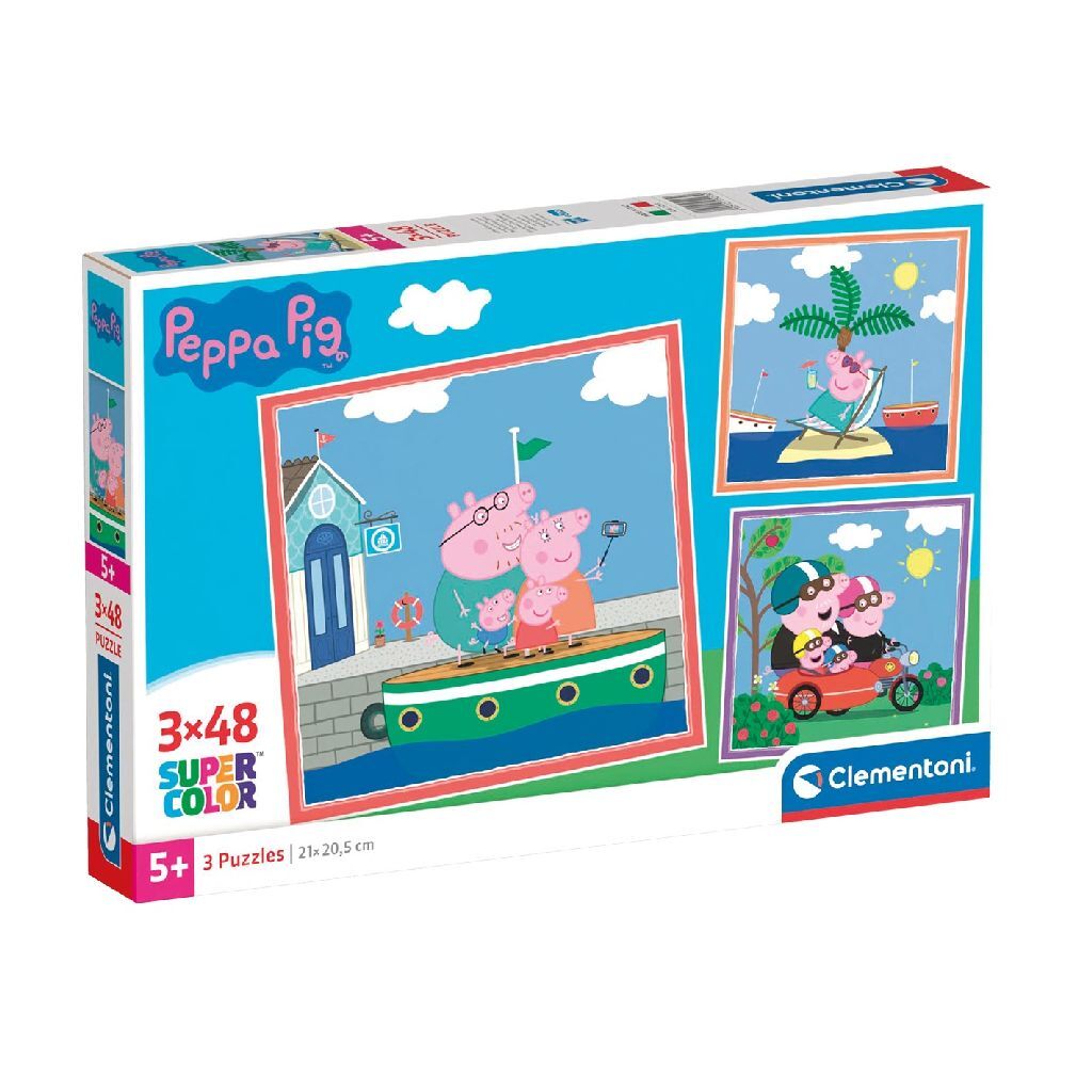 Clementoni Jigsaw Puzzle Super Color Square Peppa Pig, 3x48st.