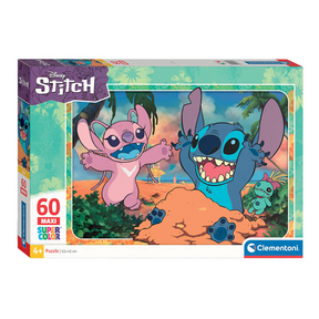 Clementoni - puslespil - 60 brikker - lilo stitch - puslespil til børn - superfarve
