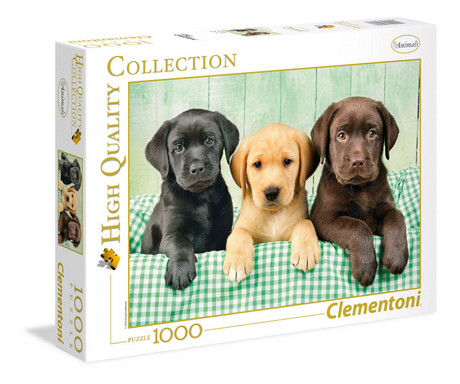 Clementoni puslespil højkvalitets 1000 brikker labradorer