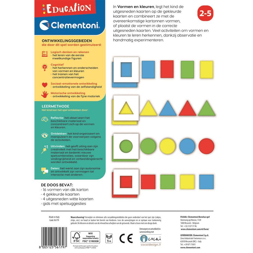 Clementoni uddannelse former og farver 2-5 år