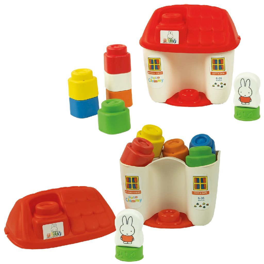 Clementoni soft clemmy - Miffy house - Miffy legetøjsstabelblokke - babyklodser - fra 6 måneder