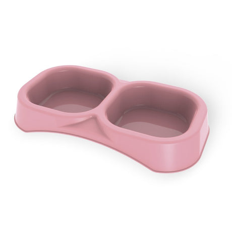 Bama pet dobbelt foderskål 21x11,5x3 cm forskellige farver
