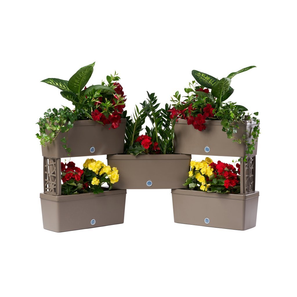 Bama-tilslutbare plantekasser i mursten 75l 59x23x27 cm 5 stykker taupe