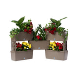 Bama-tilslutbare plantekasser i mursten 75l 59x23x27 cm 5 stykker taupe