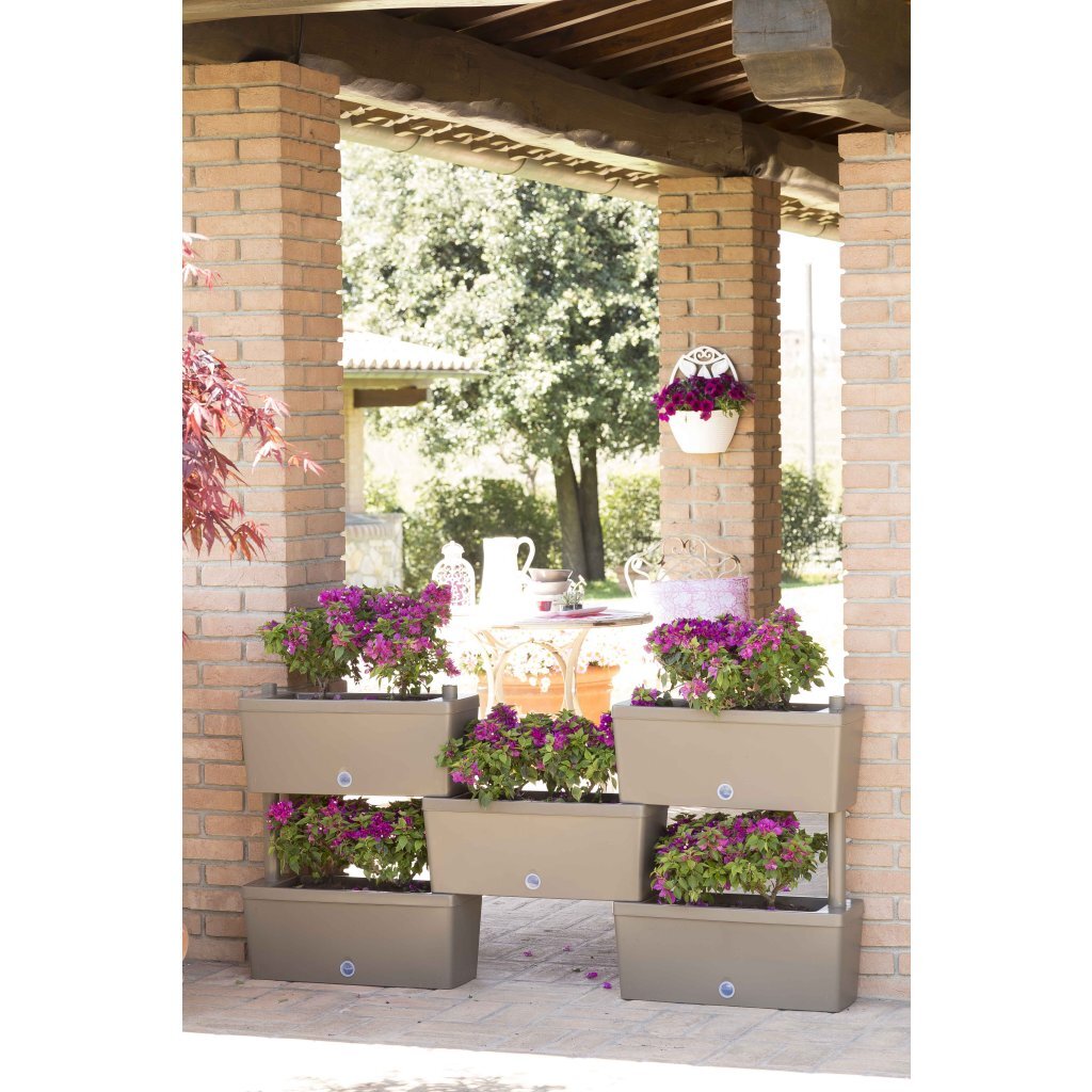 Bama-tilslutbare plantekasser i mursten 75l 59x23x27 cm 5 stykker taupe