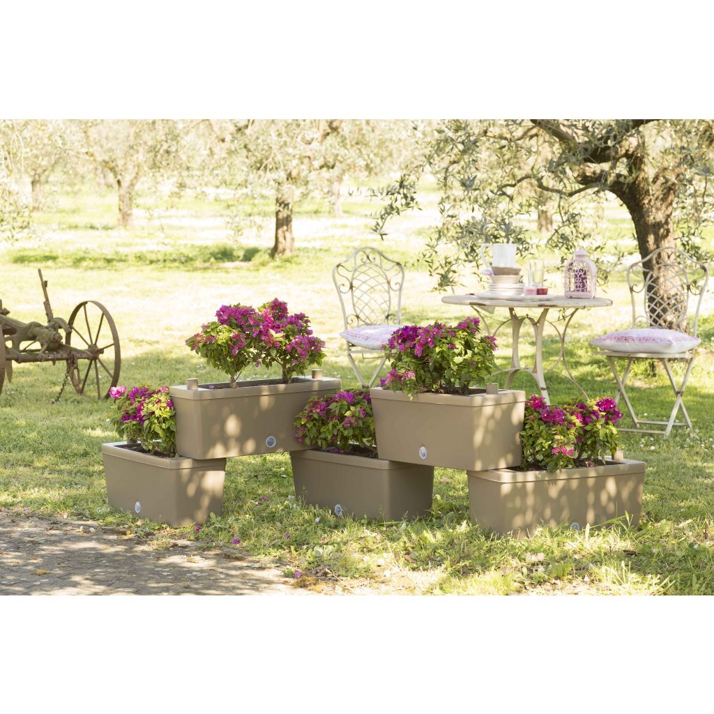 Bama-tilslutbare plantekasser i mursten 75l 59x23x27 cm 5 stykker taupe