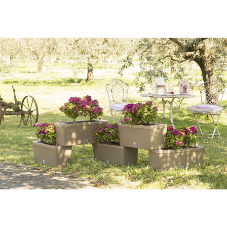 Bama-tilslutbare plantekasser i mursten 75l 59x23x27 cm 5 stykker taupe