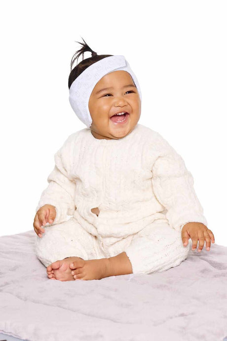 Dooky x Miffy baby høreværn - blødt justerbart pandebånd - 6-12 måneder - hvidt - oeko-tex bomuld - let behageligt