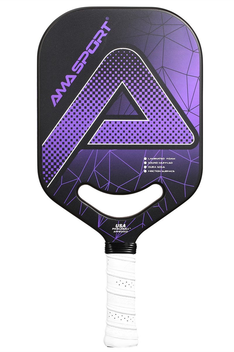 Ama sport pickleball padle pp001-c1p lilla sort – grafit overflade – 20 mm kerne – aero-duraedge cx smedede håndtag –