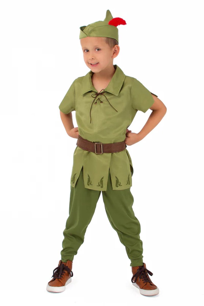 Little Adventures - Peter Pan dress up sæt - med hat - str. 110-122