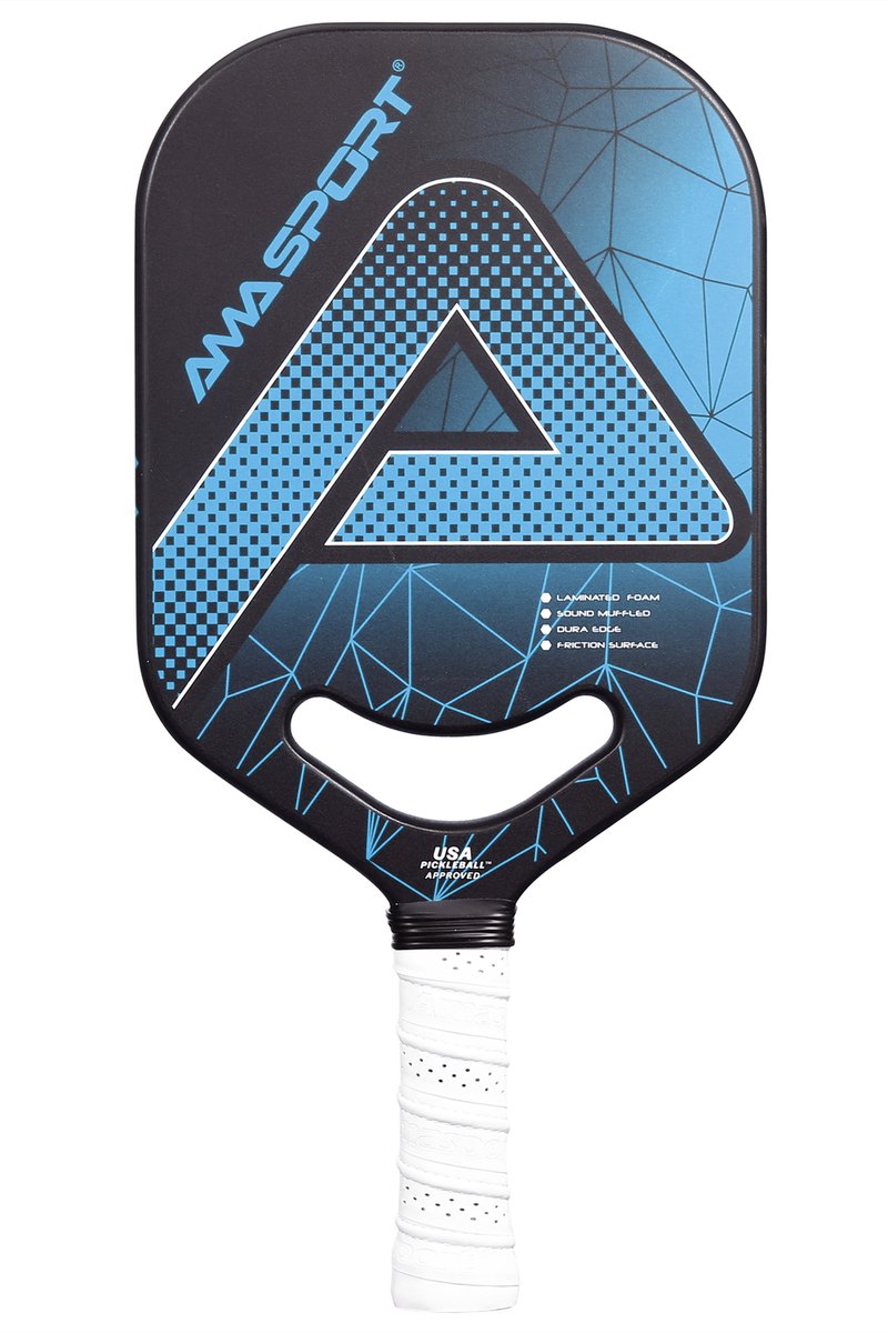 Ama sport pickleball padle pp001-c1b blå sort – grafit overflade – 20 mm kerne – aero-duraedge cx smedet håndtag –