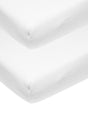 Meyco baby uni molton stretch lagnet tremmeseng - 2-pak - hvid - 60x120cm
