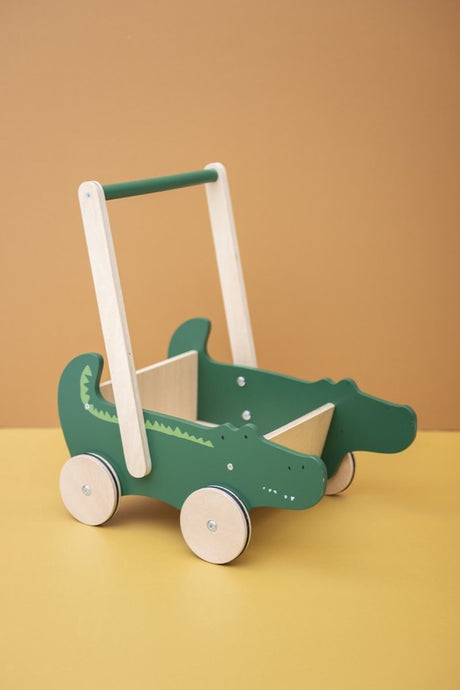 Trixie trærollator - mr. krokodille - rollator - børnelegetøj - rollator fra 1,5 år - til drenge og piger - fsc