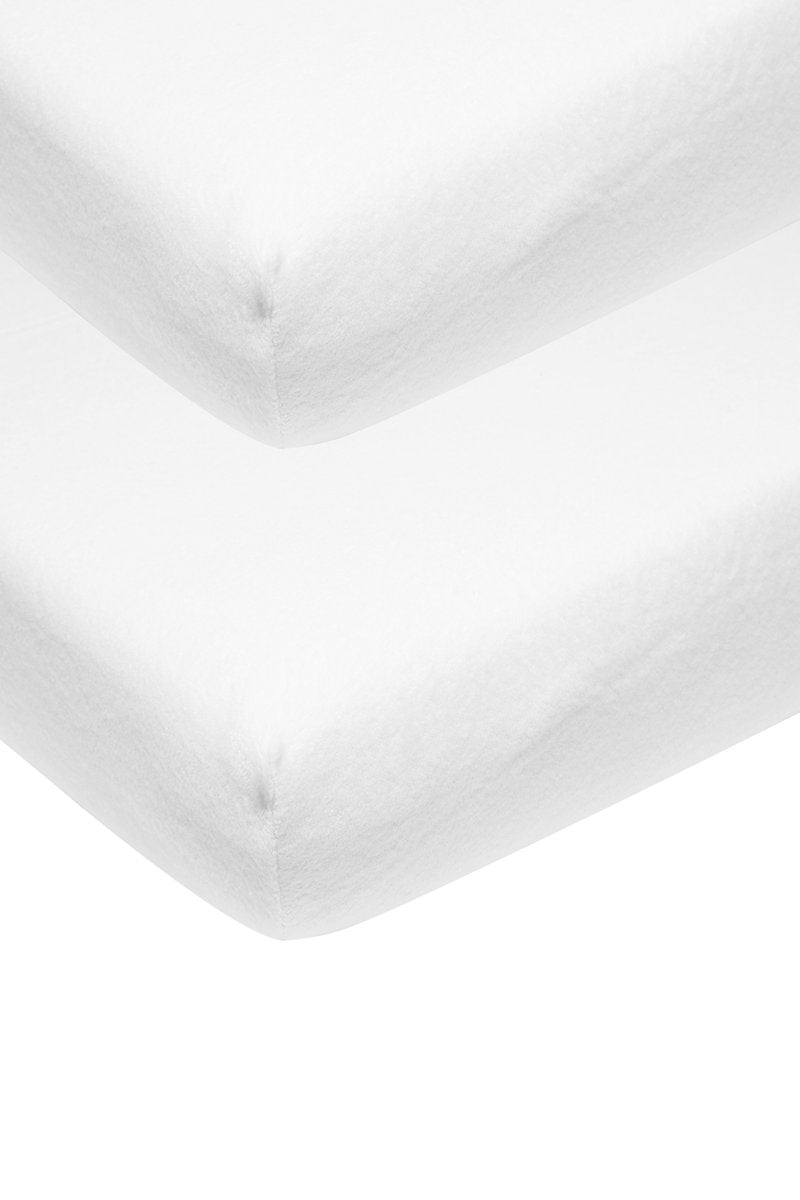 Meyco baby molton stretch pasform - 2-pak - 50x90 cm - hvid