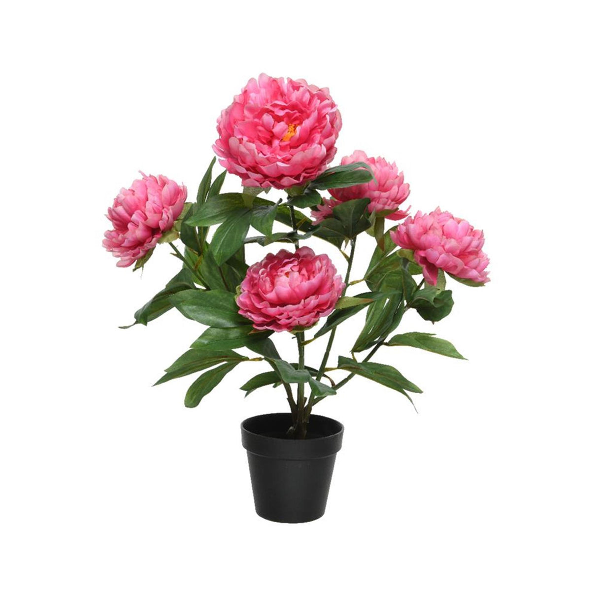 Decoris kunstig plantepæon i pottepolyester 41x47x57cm fuchsia