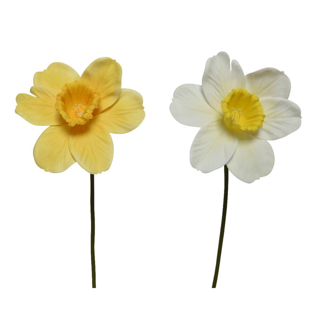 Decoris kunstig blomst påskelilje h39cm gul hvid 2 ass