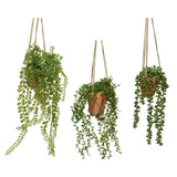 Decoris kunstig hængeplante i potte h40cm 3 assorteret