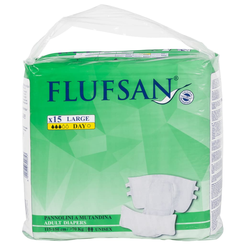 Vidaxl flufsan inkontinent ble 15 st størrelse l
