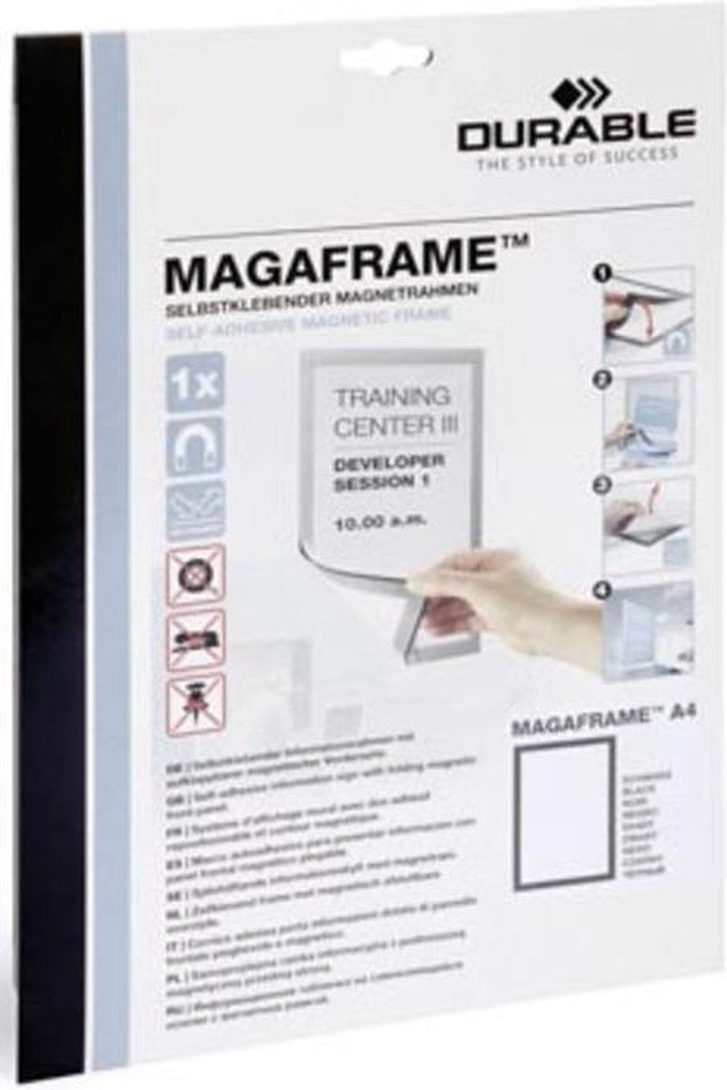 Slidstærkt duraframe a4 sort | i et hængbart etui