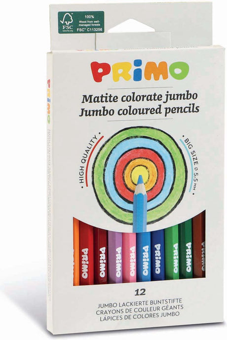 Primo æske med 12 jumbo farveblyanter