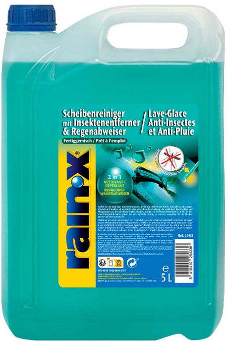 Rain-x anti-insekt anti-regn sprinklervæske - optimalt udsyn - til forår og sommer - 5l
