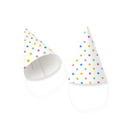 Paperdreams papier hoedje- party dots - 30cm set a 6 stuks