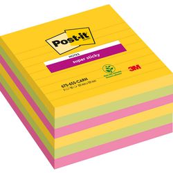 Post-it super sticky notes 101x101 geel blauw roze