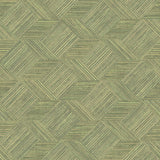 North Wall Wallpaper Evergreen Wicker Natural Green