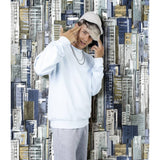 North Wall Wallpaper Friends Coffee Cities and Skyline Blue