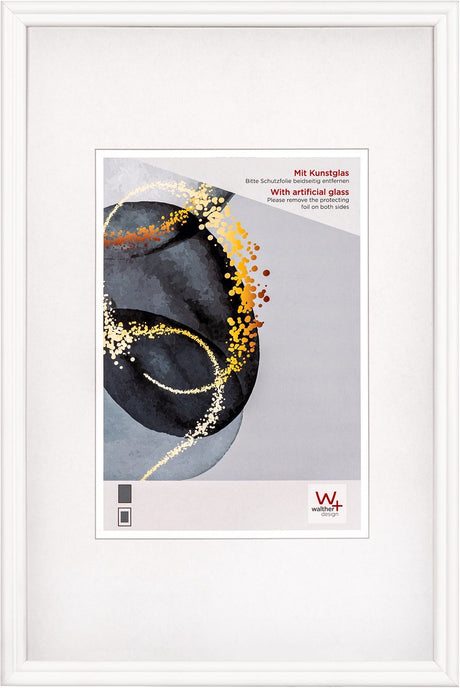 Walther select - træramme - fotostørrelse 20x30 cm - kunstglas - hvid
