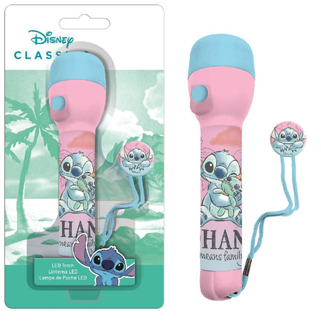 Disney stitch lommelygte 16 cm blå pink