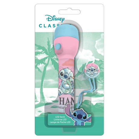 Disney stitch lommelygte 16 cm blå pink