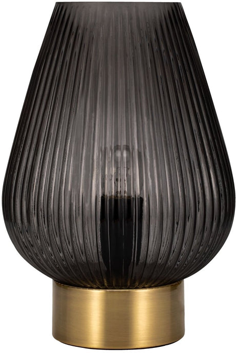 Pauleen LED bordlampe krystal gloom e27 max. 40w røget glas, messing